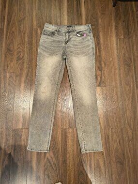 True Religion Geno Relaxed Slim Jeans Size 30 Light Gray Wash Stretch Denim Men